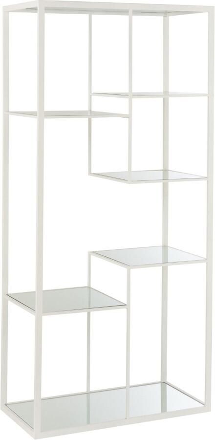 Dulaire Wandkast Rek Metaal Wit Glas