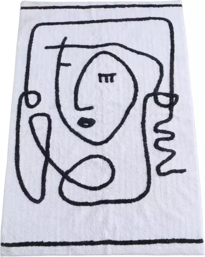 Dulaire Vloerkleed Carpet Modern Katoen Zwart Wit 180 x 120 cm