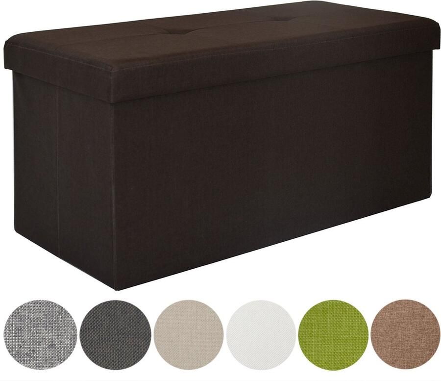 DuneDesign 80L Opbergbank met Zitting 76x38x38 Opvouwbare Bank Gestoffeerde Opvouwbank met XL Opbergvak