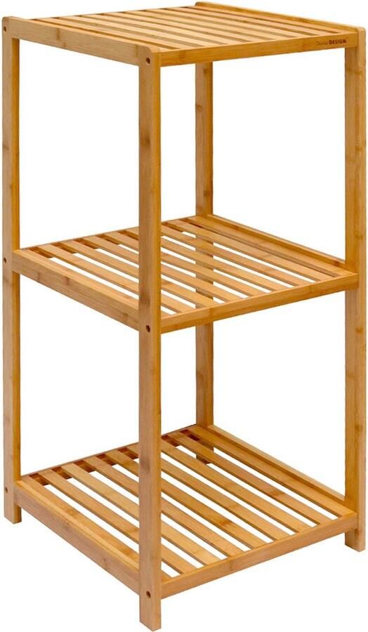 DuneDesign Bamboe Rek voor Badkamer en Keuken 83x38x40cm Opbergrek met 3 Planken Houten Badkamerrek