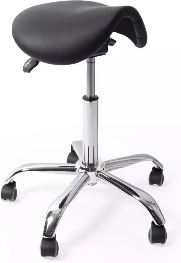 Dunimed Hoge ergonomische zadelkruk met kantelbare zitting Zwart - Foto 2