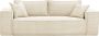Dunlopillo Express-vierzitsslaapbank van crèmekleurige ribfluweel AMELIA Bed 160 cm Matras 14 cm met vormgeheugen L 234 cm x H 80 cm x D 105 cm - Thumbnail 3