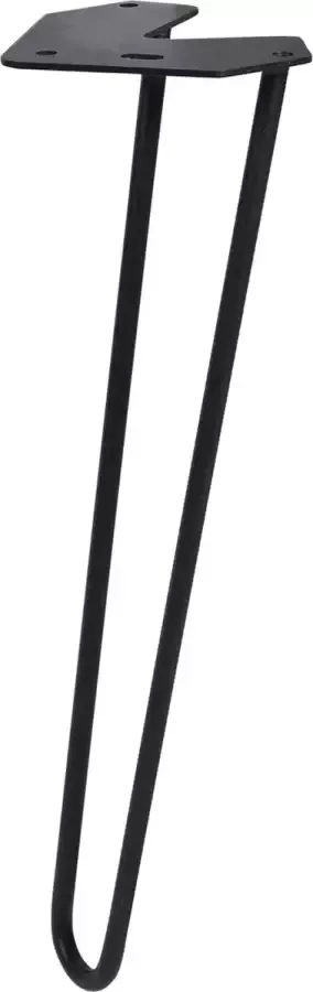 Duraline Meubelpoot Hairpin-poot Staal 40cm Mat Zwart 4pp