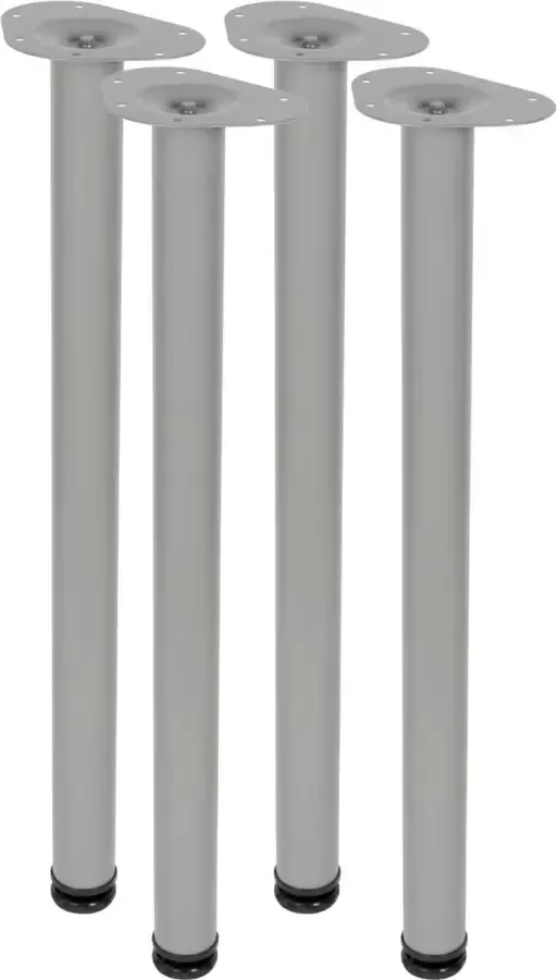 Duraline Meubelpoot Rond Staal Ø5x70cm Set van 4 Grijs