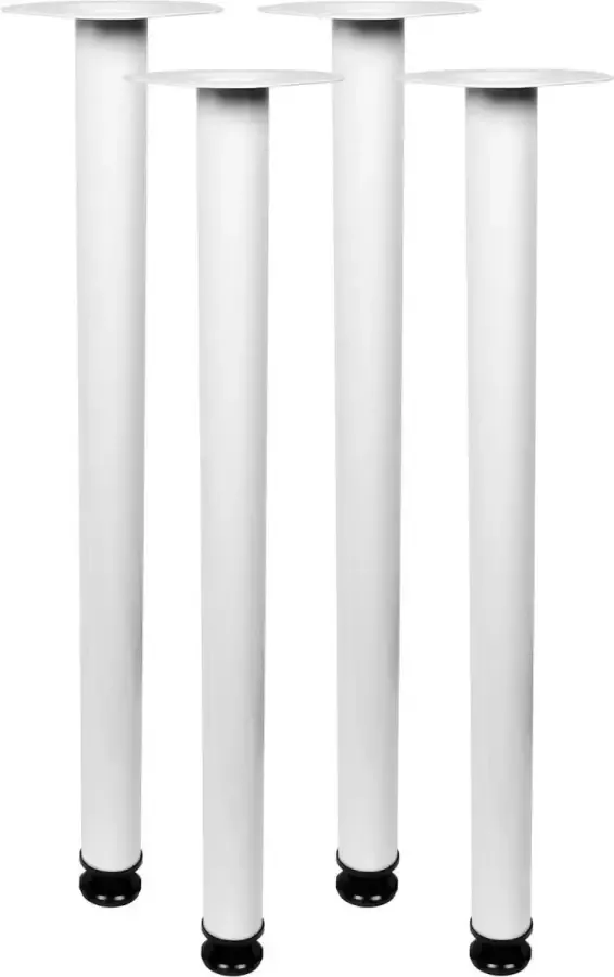 Duraline Meubelpoot Rond Staal Ø5x70cm Set van 4 Wit