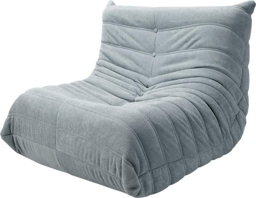 Durrafy Zakbank met Rugleuning XXL Luxe Zitzak Loungefauteuil-& Vloerligstoel in 1 Extra Comfort voor Lounge Gaming of TV Kijken Snelle Levering Maximale Comfort Dikke schuimvulling Ademend materiaal Bruin Blauw 103cm × 90cm × 75cm