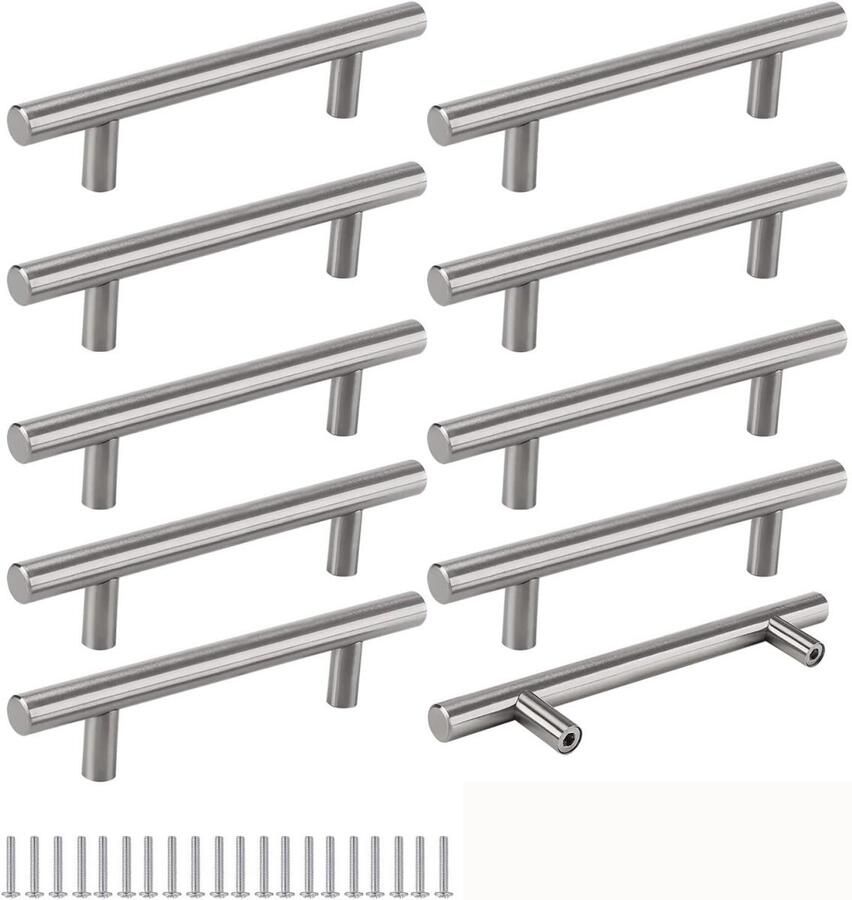 Dussdote 10 stuks Handgrepen Meubelgrepen Kastgrepen Roestvrij staal Geschikt voor keuken woonkamer kledingkast badkamer lade