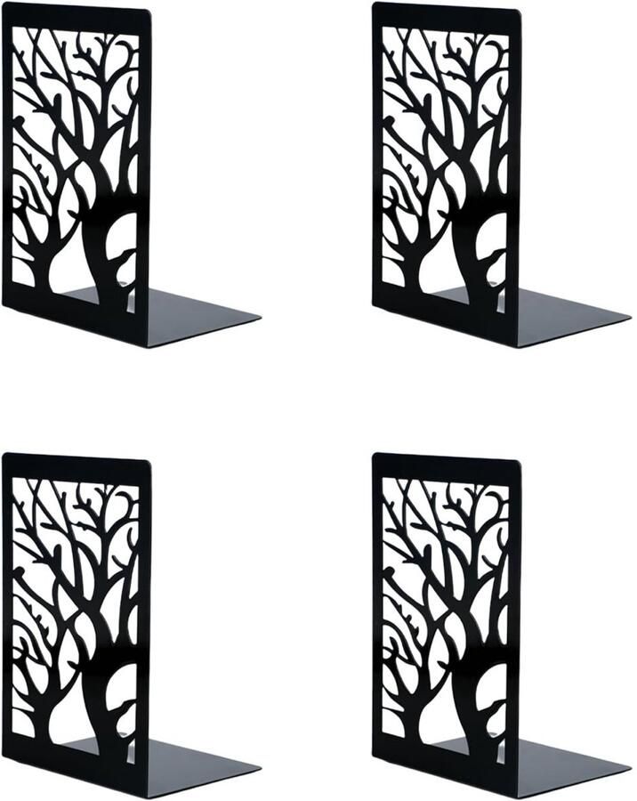 Dussdote 2 paar Boekenplanken Metalen boekensteunen Boekenorganizers voor kantoor thuis school bibliotheek Zwart