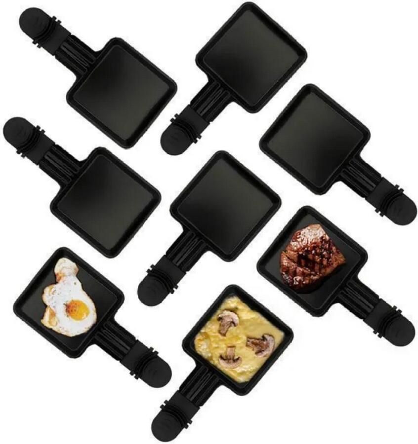 Dussdote Kaaspan Fonduepan Antislippan Koekenpan met 2 Houten Spatels Set van 10