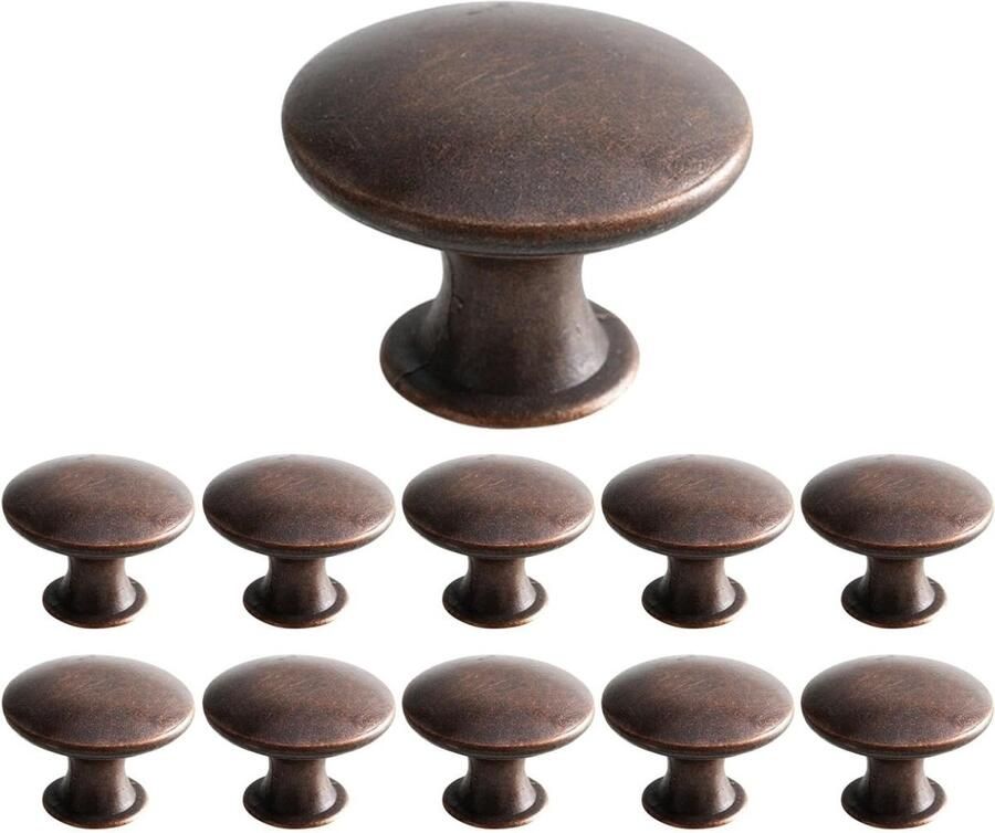 Dussdote Kastgrepen Kastknop Meubelknop Kastdeurgrepen Meubelaccessoires Deurknopjes Deurknoppen voor kasten Meubelbeslag Meubelknoppen geschikt voor dressoirs kasten badkamers 10 stuks 30 mm diameter Antiek brons