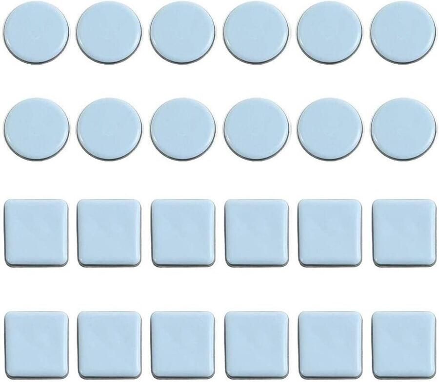 Dussdote Meubelglijders Zelfklevend Teflon Zelfklevende meubelglijders voor meubels 24 stuks Vierkant en rond