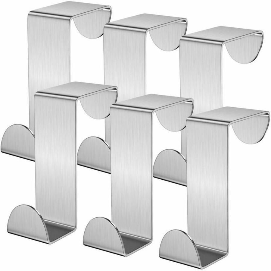 Dussdote Ophanghaken Deurhaak Deurhaken over Deur Deurhaak RVS Set Kapstok Badkamer haak Keuken Haak Jashaak Kapstokken Ophanghaak Kapstokhaak 6 Stuks