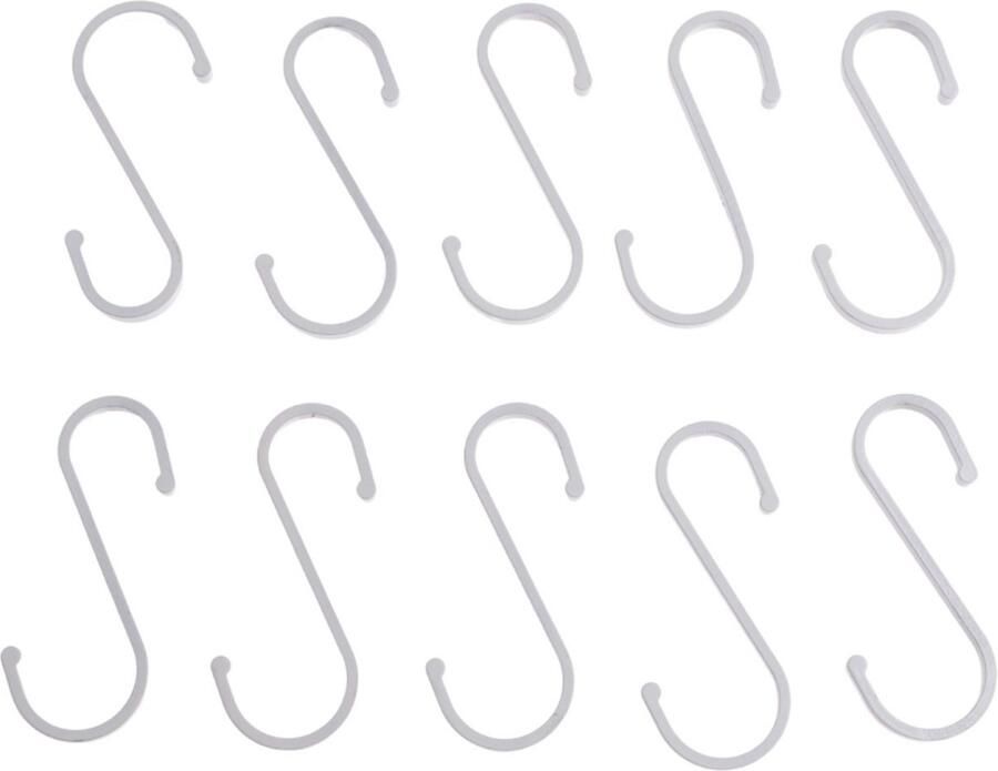 Dussdote S-haken Keukenhaken Stevige aluminium haken Geschikt om op te hangen in de keuken badkamer garderobe tuin kantoor 10 stuks Wit