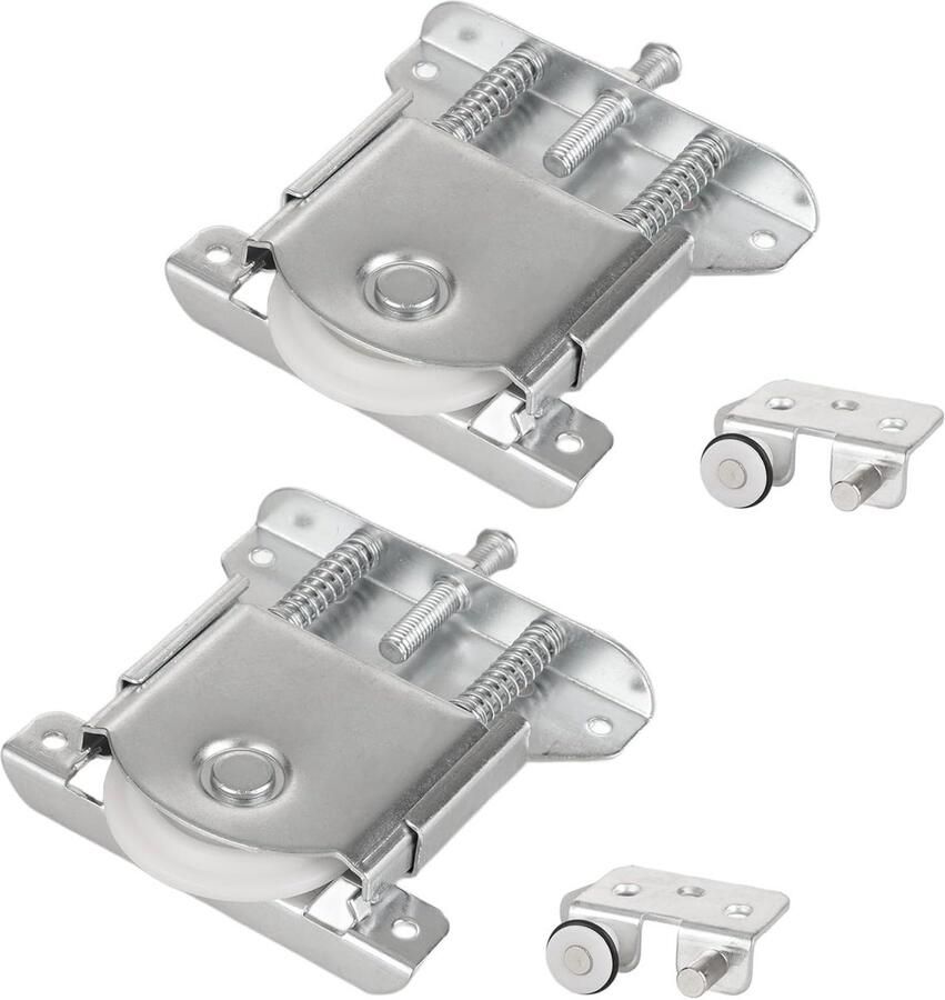 Dussdote Schuifdeurpoelies voor kledingkasten Schuifrails voor kledingkasten Rails voor kastdeurpoelies Katrollen voor metalen meubels Set van 2