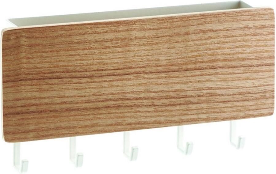 Dussdote Sleutelrekje Sleutelrek Sleutelrekje hout Brievenrek Te gebruiken als klein sleutelrek kapstok brievenrek Geschikt voor entrees en achter deuren Wit