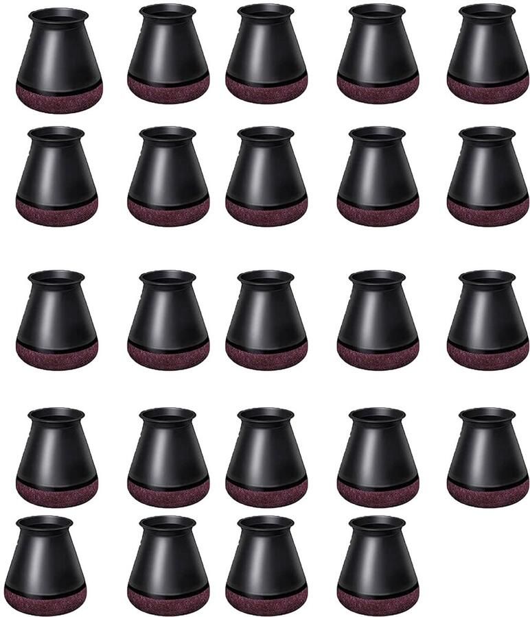Dussdote Stoelpoothoezen Tafel- en stoelvoetkussens Siliconen beschermhoezen met vilt voor stoelpoten 24 stuks