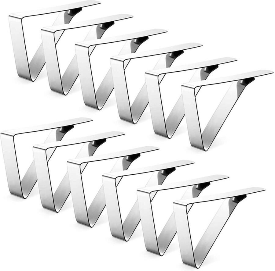 Dussdote Tafelkleedklemmen Tafelkleed klemmen Tafelkleed Gewichtjes Stevige Tafelklemmen voor Tafellaken Picknicktafelklemmen RVS 12 stuks