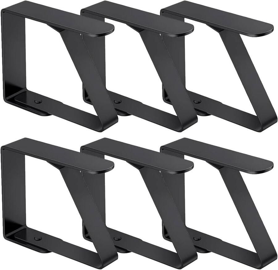 Dussdote Tafelkleedklemmen voor buiten voor de eettafel Geschikt voor picknicks feesten en bruiloften RVS Zwart 6 stuks