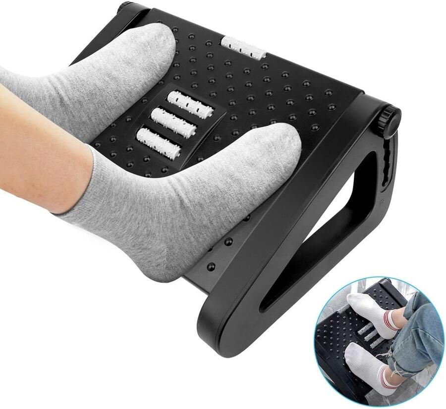 Dussdote Voetenbank Kunststof Verstelbaar Antislip Massage Geschikt voor Woonkamer Kantoor Studeerkamer Slaapkamer