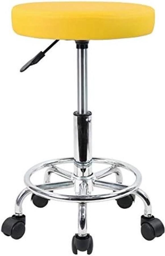 Dustdraft PU lederen ronde rollende kruk met voetsteun draaibare hoogteaanpassing spa opstellen salon tatoeage werk kantoor massage krukken taakstoel