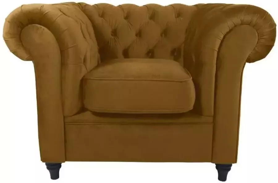 Dutch by HomingXL Fauteuil Giethoorn Kronos fluweel geel 1 08 mtr breed