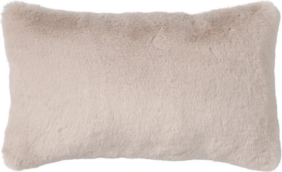 Dutch Decor ZAYA Sierkussen 30x50 cm bontlook effen kleur Pumice Stone beige Inclusief binnenkussen_ Luxe kussens voor woonkamer & bank