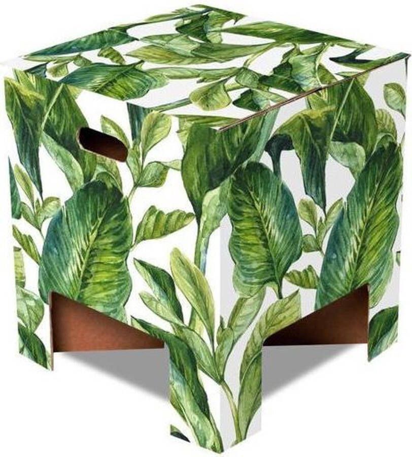 Dutch Design Brand kartonnen krukje Groene bladeren Green Leaves