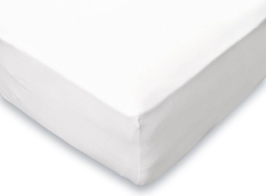 Dutch Dreams Hoeslakens Jersey Stretch 2 Stuks Wit Hoeslaken 120 130 140x200cm Tweepersoons Twijfelaar 100% Katoen Set van 2 Hoeslakens