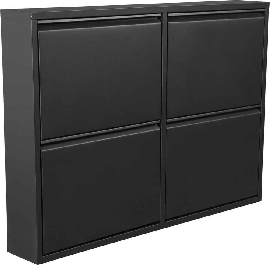Dutch furniture Schoenenkast Met 2+2 Laden Mat Zwart