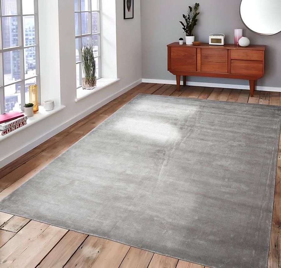 Dutch Lifestyle Vanessa Grijs Viscose Vloerkleed Grijs