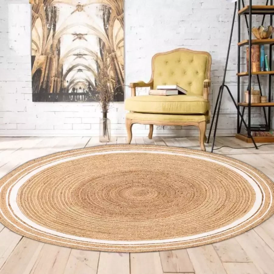Dutch-lifestyle Jaipur Klassiek Jute Vloerkleed 200x200 cm Beige - Foto 2