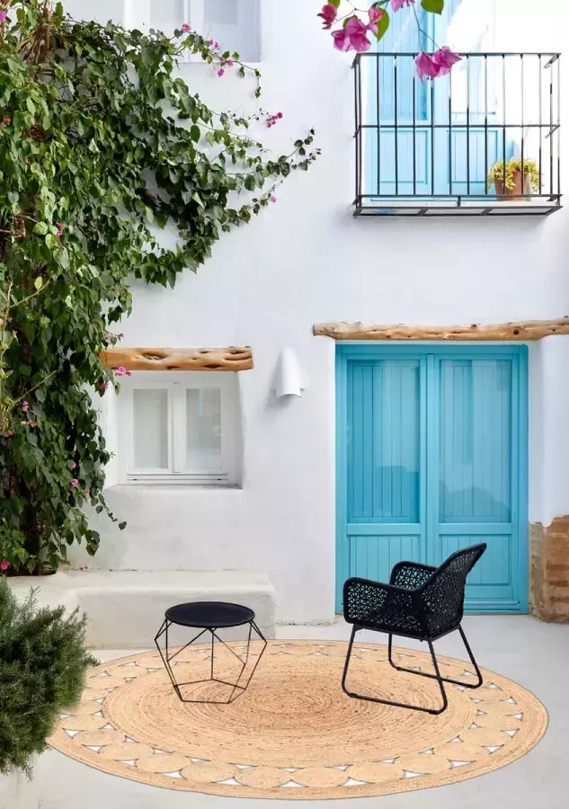 Dutch Lifestyle Jaipur Klassiek 7 Jute Vloerkleed 200x200 cm Beige