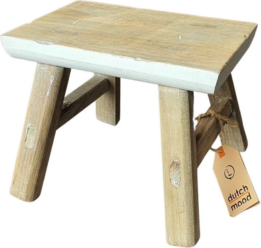 Dutch mood Klein krukje bijzettafeltje- hout