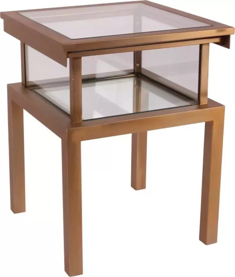 Dutch Style side table antigua square matte gold goud