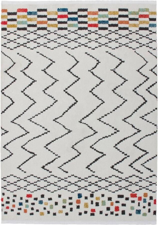 Dutch XXL Berber Vloerkleed Tapijt Agadir Etnisch Wit Multi 80x150 cm