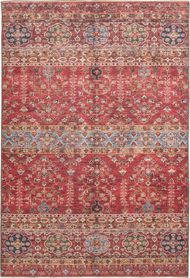 Dutch XXL Bohemian Vloerkleed Tapijt Faye Ornamenteel Multi Rood 75x150 cm