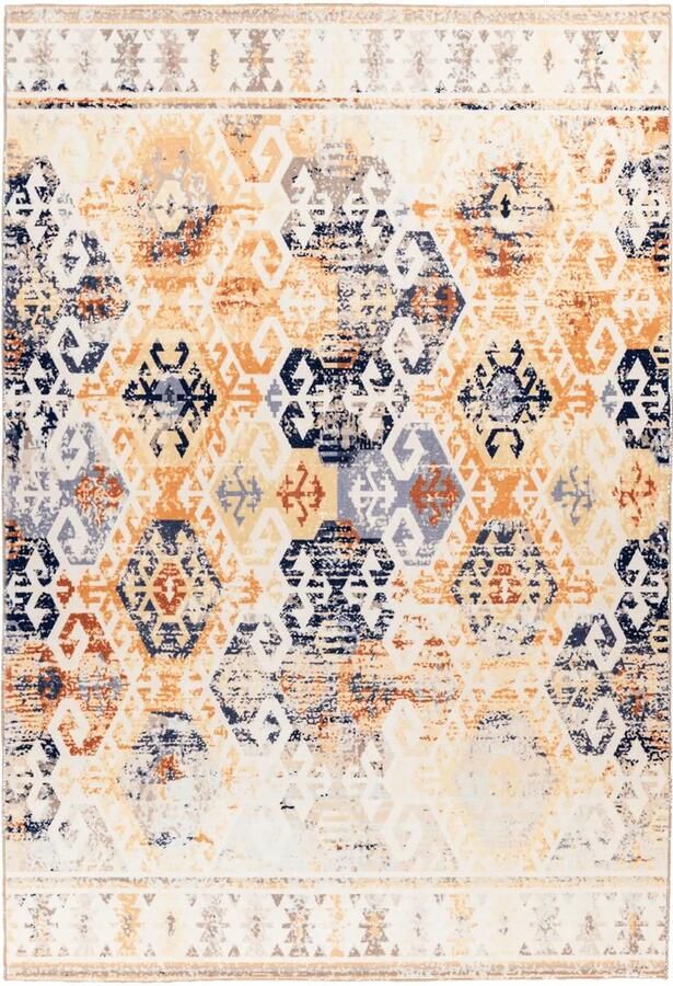 Dutch XXL Bohemian Vloerkleed Tapijt Saphira Geometrisch Beige 120x170 cm