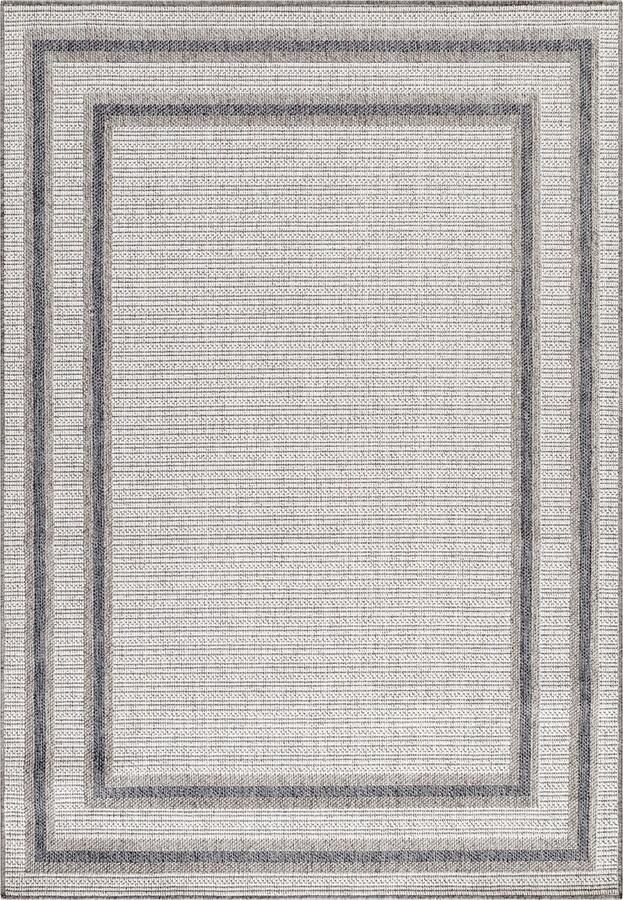 Dutch XXL Buitenkleed Aruba Framed Crème 80x250 cm Buitentapijt Tuintapijt