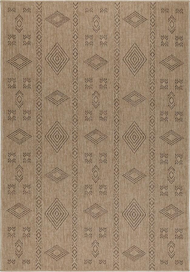 Dutch XXL Buitenkleed Dhaka Geometrisch Zwart 80x150 cm Buitentapijt Tuintapijt - Foto 2