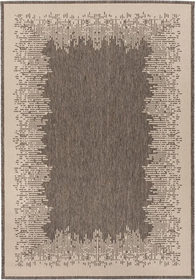 Dutch XXL Buitenkleed Splash Abstract Bruin Crème 160x230 cm Buitentapijt Tuintapijt