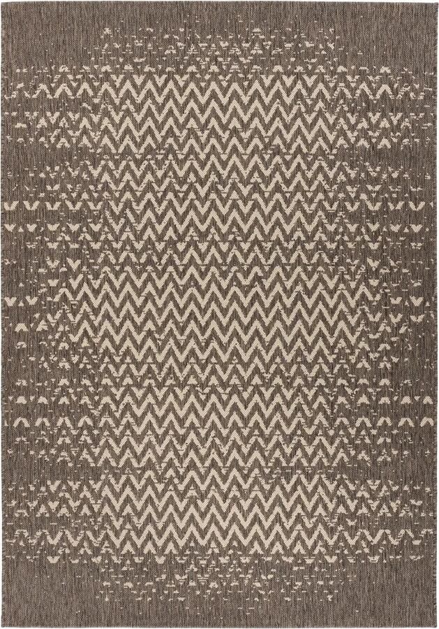 Dutch XXL Buitenkleed Splash Bruin Crème 160x230 cm Buitentapijt Tuintapijt