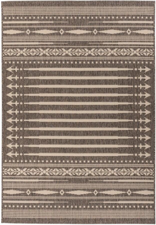 Dutch XXL Buitenkleed Splash Geometrisch Bruin Crème 120x170 cm Buitentapijt Tuintapijt