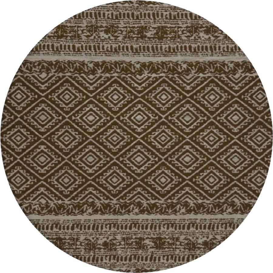 Dutch XXL Buitenkleed Sunny Ruiten Bruin Ø 120 cm Buitentapijt Tuintapijt