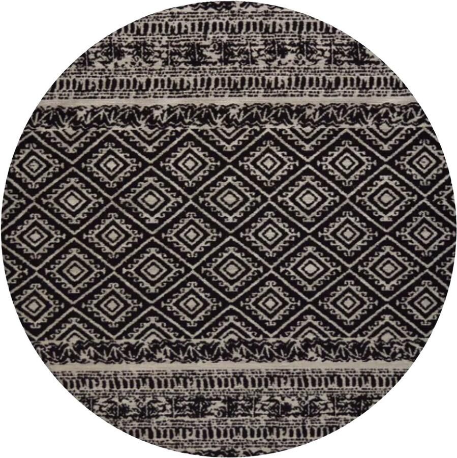 Dutch XXL Buitenkleed Sunny Ruiten Zwart Ø 120 cm Buitentapijt Tuintapijt