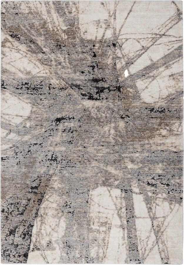 Dutch XXL Hoogpolig Vloerkleed Tapijt Firenze Abstract Grijs 80x300 cm