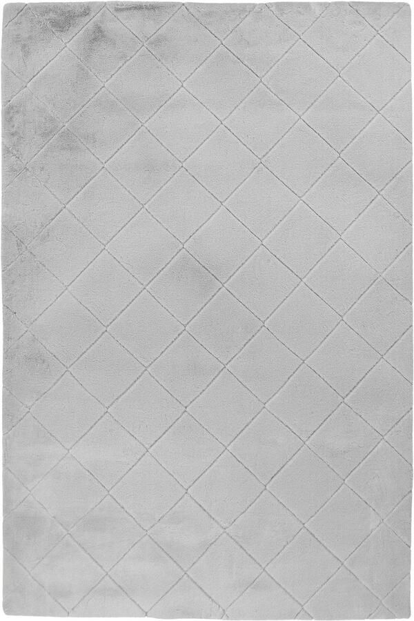 Dutch XXL Hoogpolig Vloerkleed Tapijt Imala Ruiten Grijs 200x290 cm