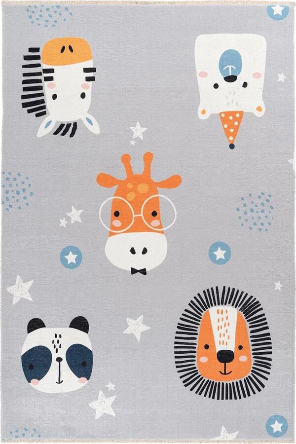 Dutch XXL Kindervloerkleed Tapijt Joanna Dieren Multikleur 115x170 cm