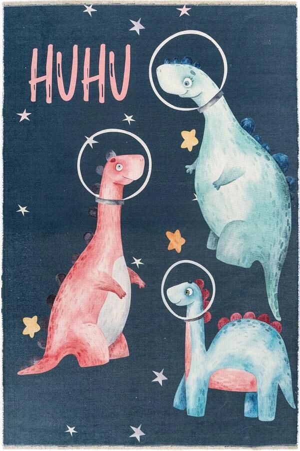 Dutch XXL Kindervloerkleed Tapijt Joanna Dinosaurussen Multikleur 115x170 cm