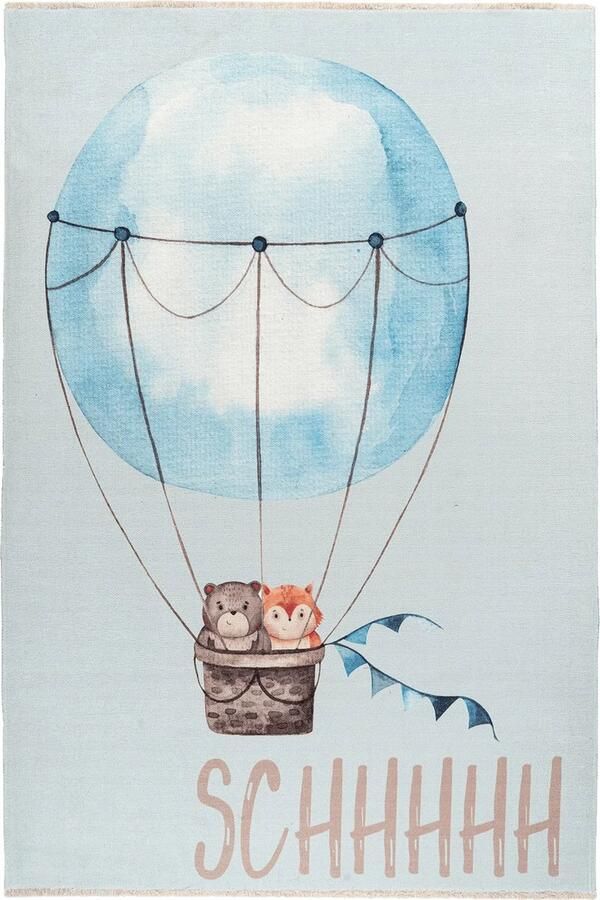 Dutch XXL Kindervloerkleed Tapijt Joanna Luchtballon Multikleur 115x170 cm