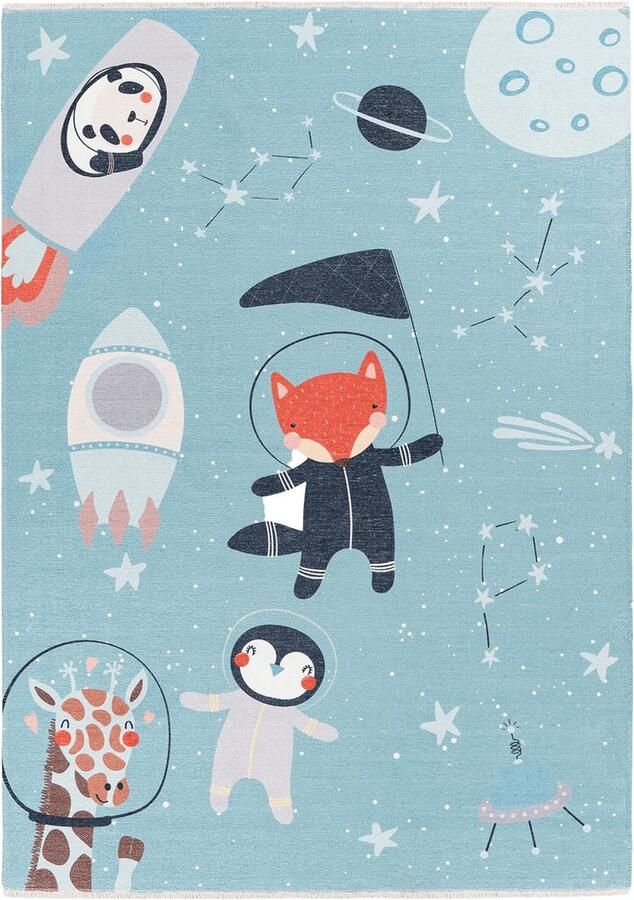 Dutch XXL Kindervloerkleed Tapijt Joanna Ruimte Blauw 115x170 cm